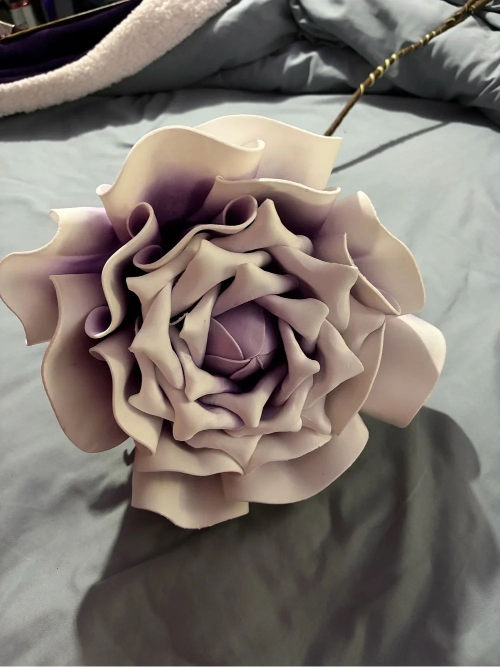 Lavender Foam Rose Decorative Flower - Home Accents